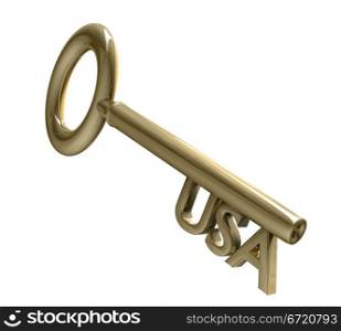 key in gold with USA text (3d made)