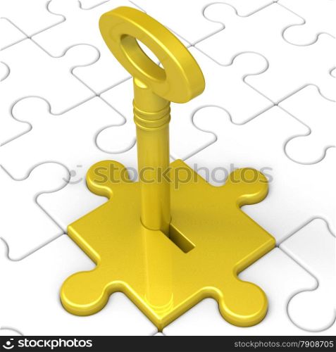 . Key In Lock Showing Intimacy And Secrecy