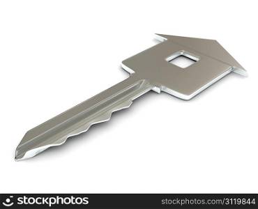 Key over white background. 3d rendered image