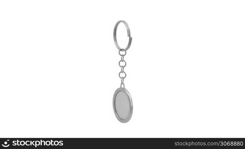 Key ring rotates on white background