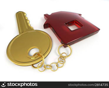 Key with home. 3d