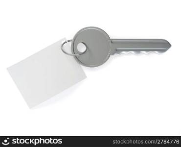 Key with label. 3d