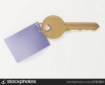 Key with label. 3d