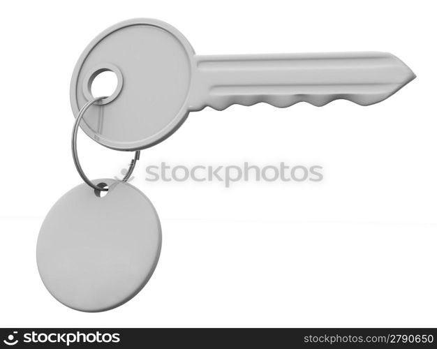 Key with Label. 3d