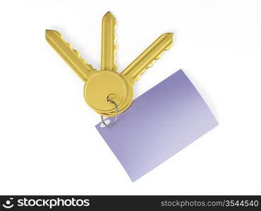 Key with label. 3d