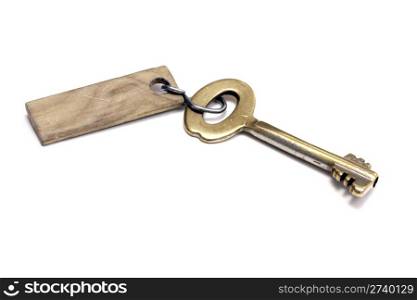 Key with label isolated on white