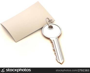 key with note. 3d