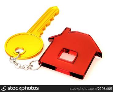 key with trinkets. 3d