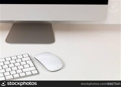 Keyboard and mouse on a white background. Keyboard and mouse on a white