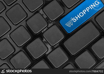 keyboard close up,top view, shopping online concept word