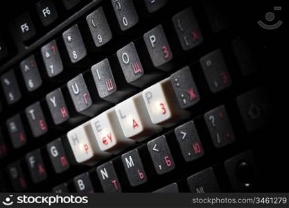keyboard help key macro close up