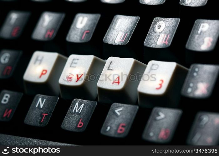 keyboard help key macro close up