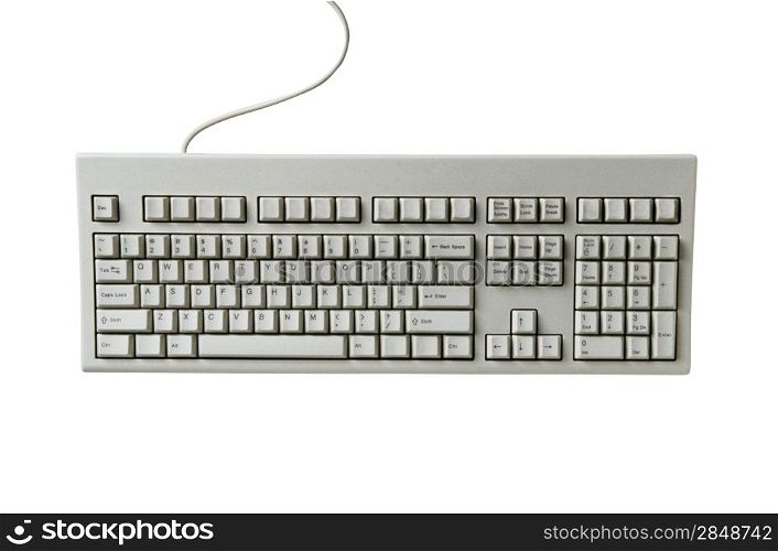 Keyboard isolated in white
