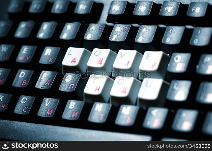 keyboard love you key macro close up