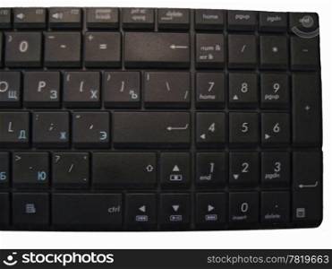 Keyboard of notebook isolated on white backgrounds
