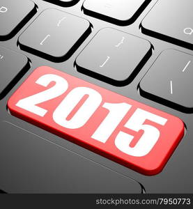 Keyboard on year 2015 image with hi-res rendered artwork that could be used for any graphic design.. Innovation keyboard