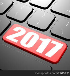 Keyboard on year 2017 image with hi-res rendered artwork that could be used for any graphic design.. Innovation keyboard