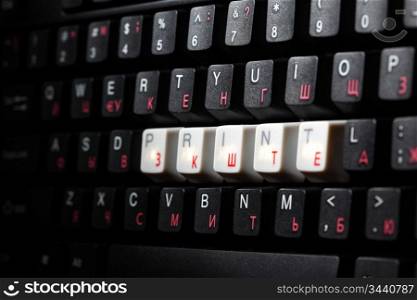 keyboard print key macro close up