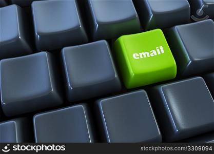 keyboard with &acute;email&acute; button 3d rendering