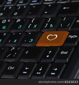 Keyboard with button showing the chat icon. Online Dating Computer Key Showing Romance And Love