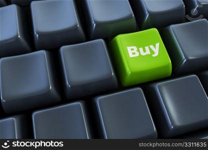 keyboard with buy button 3d rendering