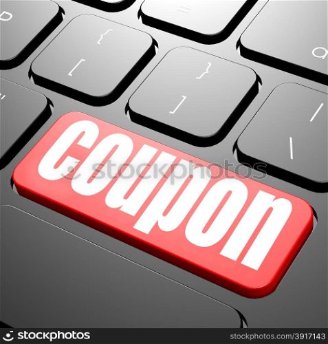 Keyboard with coupon text image with hi-res rendered artwork that could be used for any graphic design.. Innovation keyboard