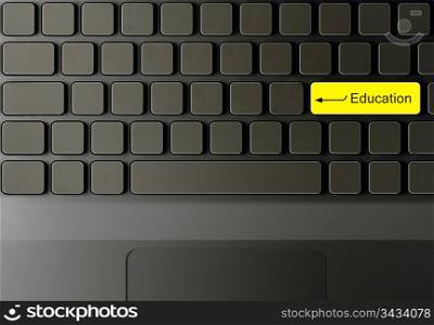 Keyboard with Education button, Education concept.