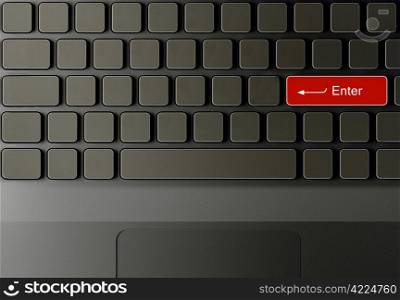Keyboard with Enter button, Enter concept