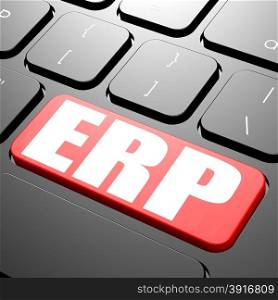 Keyboard with ERP text image with hi-res rendered artwork that could be used for any graphic design.. Innovation keyboard
