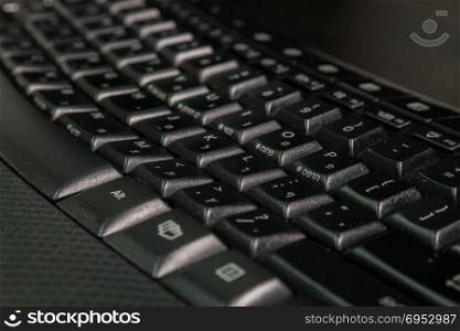 Keyboard with letters in Hebrew and English - Wireless keyboard - Close up