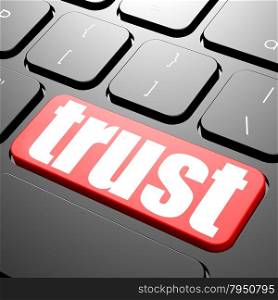 Keyboard with trust text image with hi-res rendered artwork that could be used for any graphic design.. Innovation keyboard