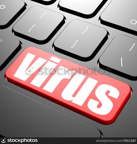 Keyboard with virus text image with hi-res rendered artwork that could be used for any graphic design.. Innovation keyboard