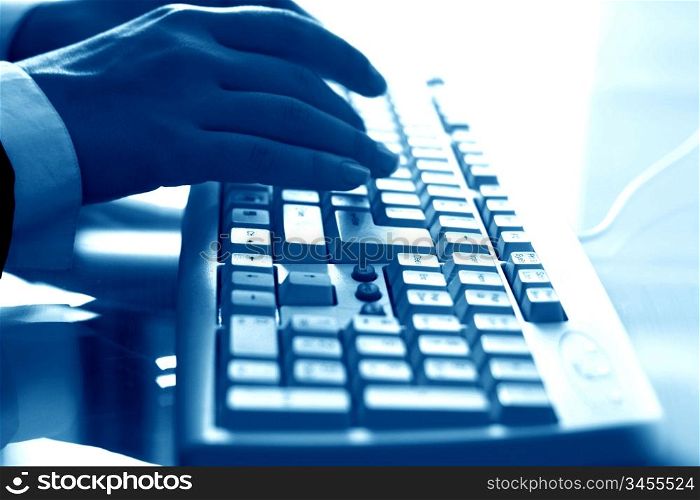 keyboard work hand background