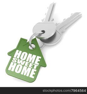 Keychain with sweet home word image with hi-res rendered artwork that could be used for any graphic design.