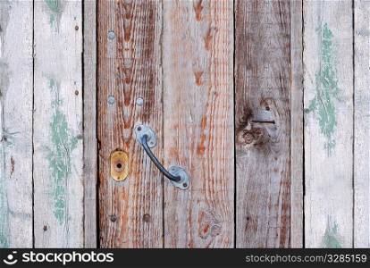keyhole on the old fashioned wooden door