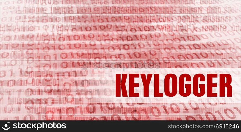 Keylogger Alert on a Red Binary Danger Background. Keylogger Alert