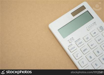 Keypad TAX button For tax calculation. Easy to calculate. on White calculator on white background using as background business concept and Education concept with copy spaces for your text or design.