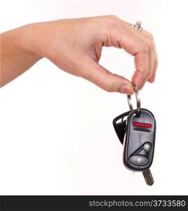 Keys in Hand Keyring Hangs from Fingertips