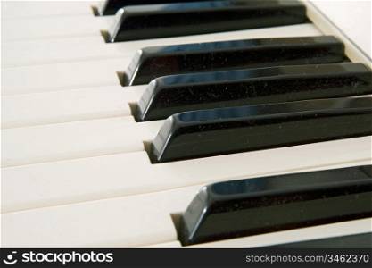 Keys of a piano - Shallow depth of field -