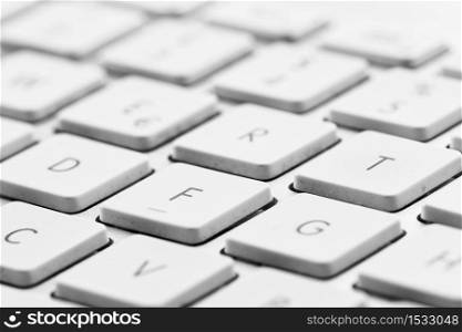 Keys of white personal computer keyboard