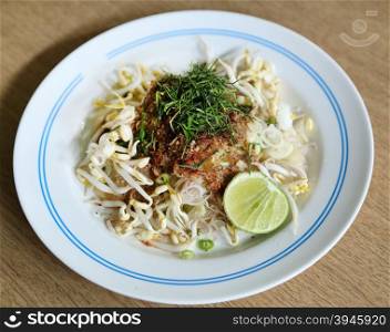 khao yam, rice salad on table (thai cuisine)