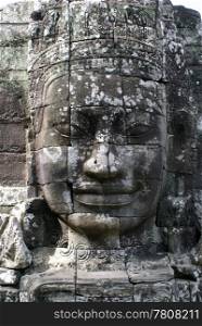 Khmer god in Bayon temple, Angkor, Cambodia