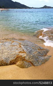 kho samui bay asia isle white beach tree rocks in thailand and south china sea