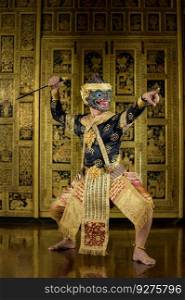 Khon, Is a classic Thai dance in a mask. This is Hanuman with costumes as the king&rsquo;s soldier.