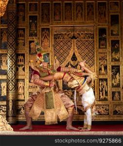 Khon, Is a classical Thai dance in a mask. In Ramayana literature, this is the battle between the ravana and Hanuman.