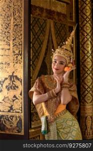 Khon, Is a classical Thai dance in mask. Except for this characters who weren&rsquo;t wearing masks. because she is the main actress of the story