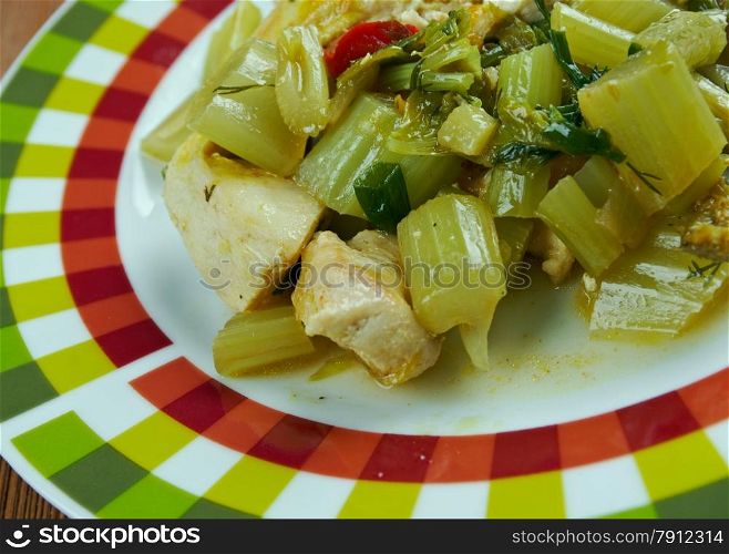 Khoresh Karafs - Celery Stew.delicious Iranian dish