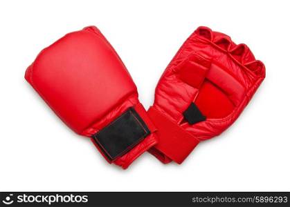 Kick-boxing gloves isolated on the white
