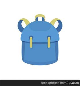 Kid backpack icon. Flat illustration of kid backpack vector icon for web design. Kid backpack icon, flat style