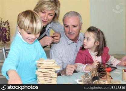 Kids and grandparents playing